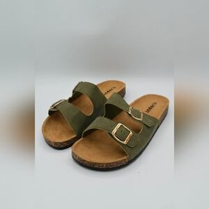 Olive Green Double Strap Sandals